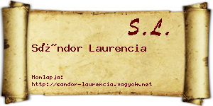 Sándor Laurencia névjegykártya
